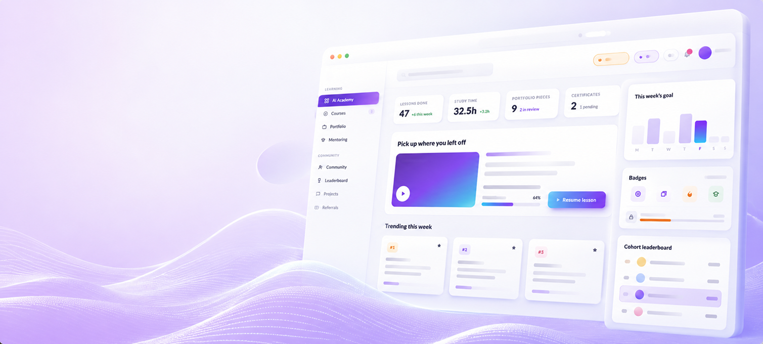 AI Academy learning dashboard