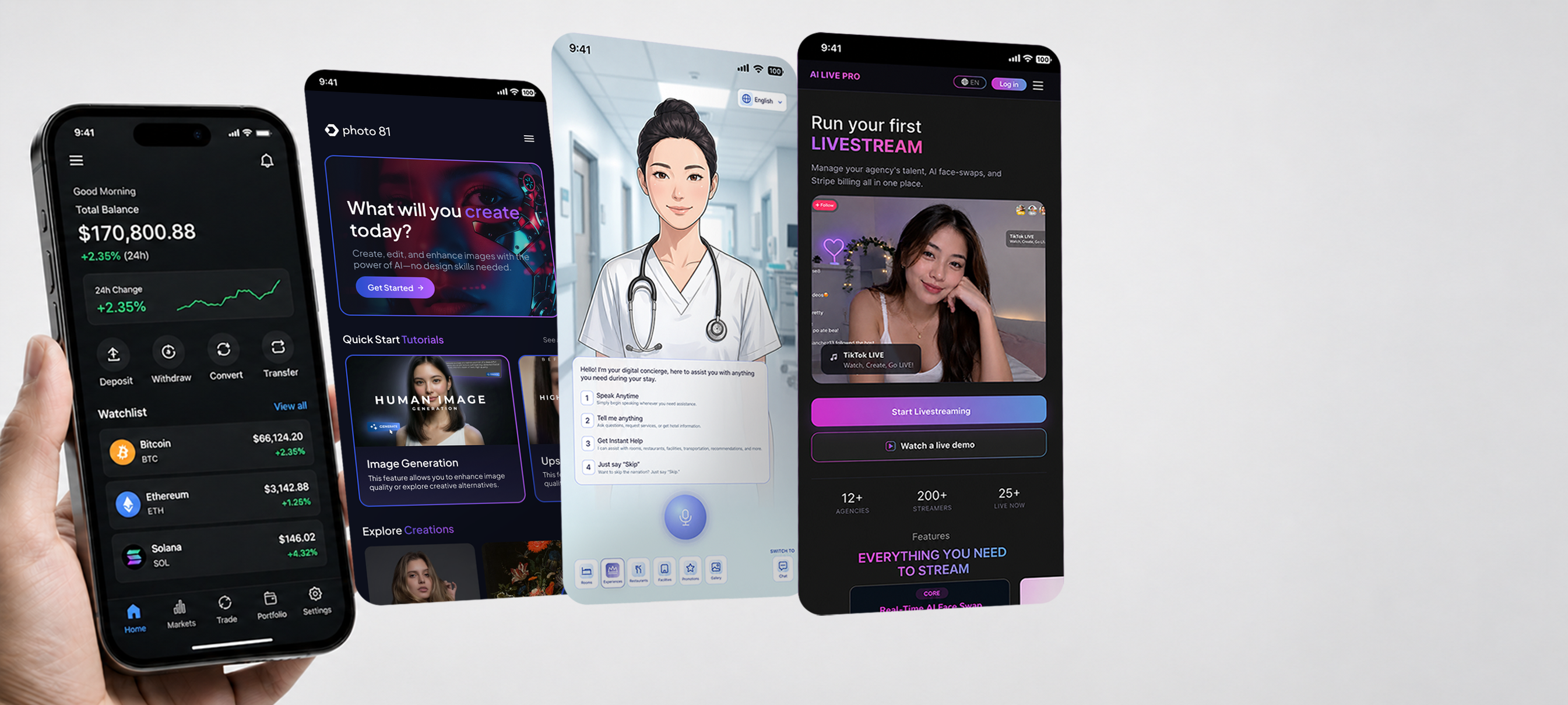 Mobile Development — mobile trading app screens